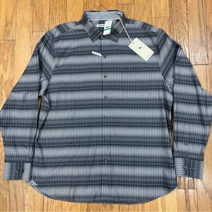 Tommy Bahama Men’s Size Lazlo Ombre Stripe Button Down Shirt Fog Grey $148 NWT